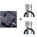 Carregador multifuncional para automóvel com tomadas de corrente alternada e USB
