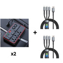 Carregador multifuncional para automóvel com tomadas de corrente alternada e USB