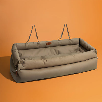 Großes Deluxe Hundesitz-Boosterbett aus Kunstleder - Roadtrip