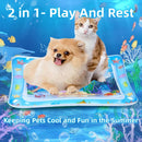 😻Tapete aquático para gatos – brinquedo interativo com peixinhos flutuantes + tapete refrescante de verão