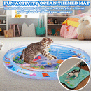 😻Tapete aquático para gatos – brinquedo interativo com peixinhos flutuantes + tapete refrescante de verão
