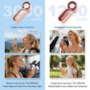 Mini-ventilador portátil com ecrã LED – 👍 Ventilador de bolso turbo com 5 velocidades. ✨ Recarregável por USB, refrigeração de alta velocidade para viagens e maquilhagem. O presente perfeito. Refrigeração portátil