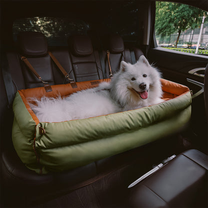 Großes Deluxe Hundesitz-Boosterbett aus Kunstleder - Roadtrip