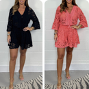 💕Promoção limitada: 50% de desconto💕Conjunto casual de renda com decote em V