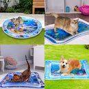 😻Tapete aquático para gatos – brinquedo interativo com peixinhos flutuantes + tapete refrescante de verão