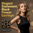 ⏳Desconto de 50% por tempo limitado⏰Brincos pendentes elegantes com flores pretas🖤❄️🌸