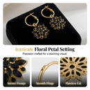 ⏳Desconto de 50% por tempo limitado⏰Brincos pendentes elegantes com flores pretas🖤❄️🌸
