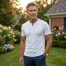 Men's Casual Slim Fit Button Placket Tee