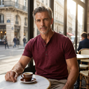 Men's Casual Slim Fit Button Placket Tee