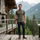 Men's Casual Slim Fit Button Placket Tee