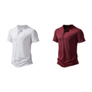 Men's Casual Slim Fit Button Placket Tee