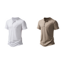 Men's Casual Slim Fit Button Placket Tee