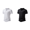 Men's Casual Slim Fit Button Placket Tee