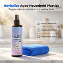 🧴 Spray multiusos para remover o amarelecimento do plástico – De amarelado a branco brilhante em segundos! ✨💪 Sem esfregar, sem substituir – basta pulverizar, esperar e recuperar. 🛠️🟡
