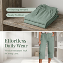 🏖️Summer Hot Sale✨Women's Solid-Color Pleated Cotton-Linen Cropped Pants