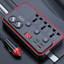 Carregador multifuncional para automóvel com tomadas de corrente alternada e USB