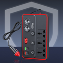Carregador multifuncional para automóvel com tomadas de corrente alternada e USB