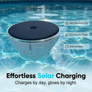Luz flutuante para piscina alimentada a energia solar com projeção de peixes
