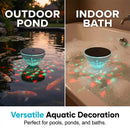 Luz flutuante para piscina alimentada a energia solar com projeção de peixes