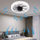Luz com ventilador ajustável e silenciosa 2 em 1 com controlo remoto