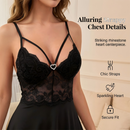 Camisola de dormir sexy com alças finas para mulher