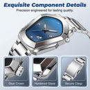 ⌚ LIMITED-TIME 50% OFF! ✨ Men's Rhombus-Shaped Watch – Stainless Steel, Blue Dial, Elegant 🌀