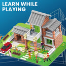 Conjunto de brinquedos de construção e simulação DIY com 214 peças para crianças