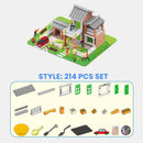 Conjunto de brinquedos de construção e simulação DIY com 214 peças para crianças