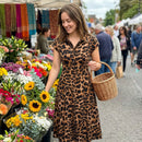 👗🐆Vestido elegante com bainha virada e padrão de leopardo para mulher