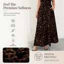 👗🐆Vestido elegante com bainha virada e padrão de leopardo para mulher