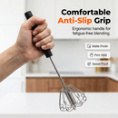 🍳 Um prático auxiliar de cozinha! Batedor manual com cabo antiderrapante, em aço inoxidável e resistente, a um preço acessível!