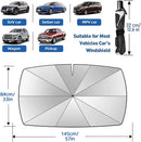 🚗🌂❄Guarda-chuva para para-brisas do carro - Guarda-chuva dobrável para carro com proteção solar para carros com proteção UV (proteção de isolamento térmico) para para-brisas de automóveis