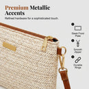 Women's Woven Straw Shoulder Clutch Bag